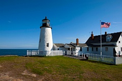 Pemaquid Point Lighthouse on Summer Day in Maine